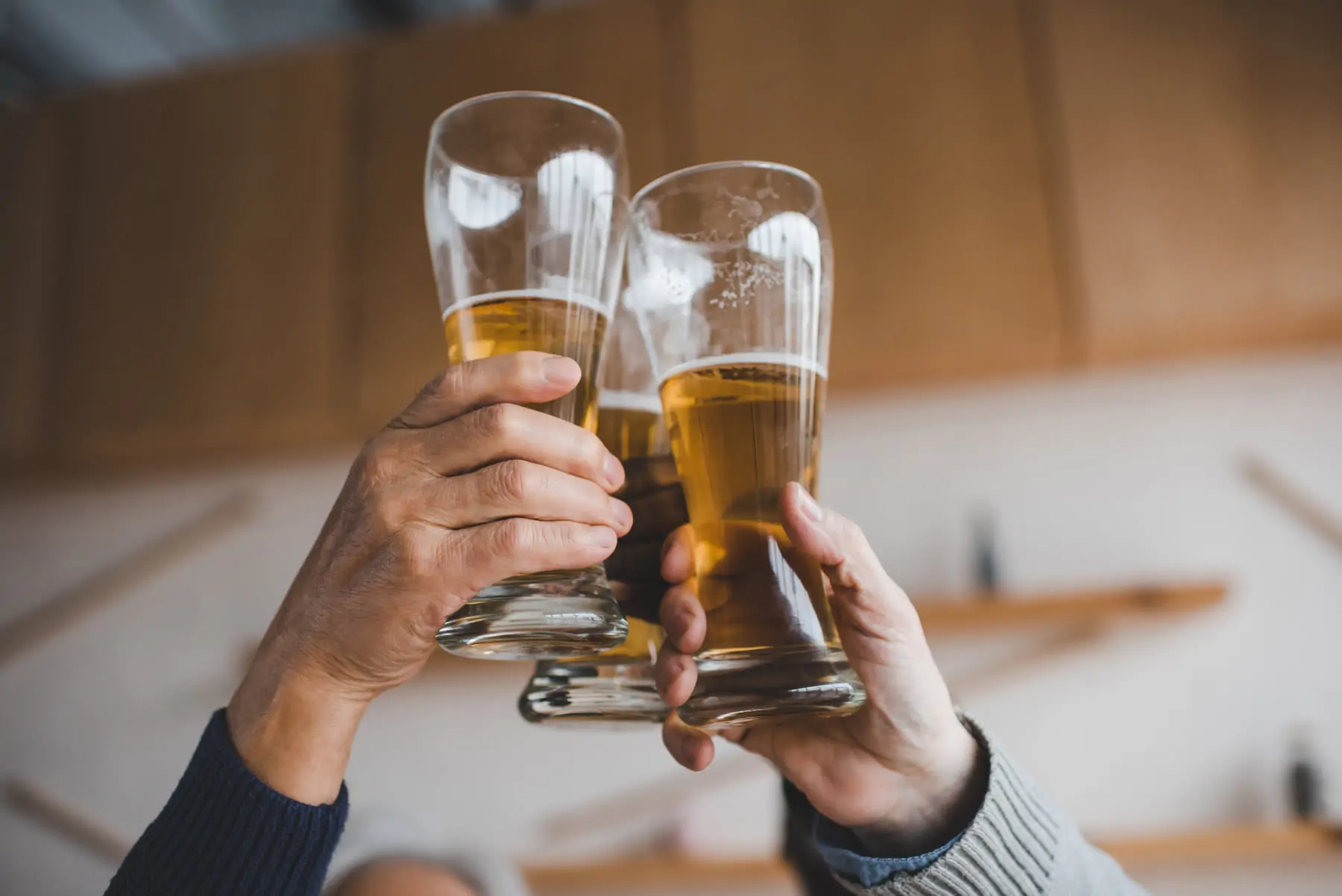 Toasting with beer