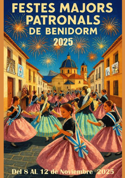 Cartel fiestas Benidorm 2025, menús especiales en el Esturión