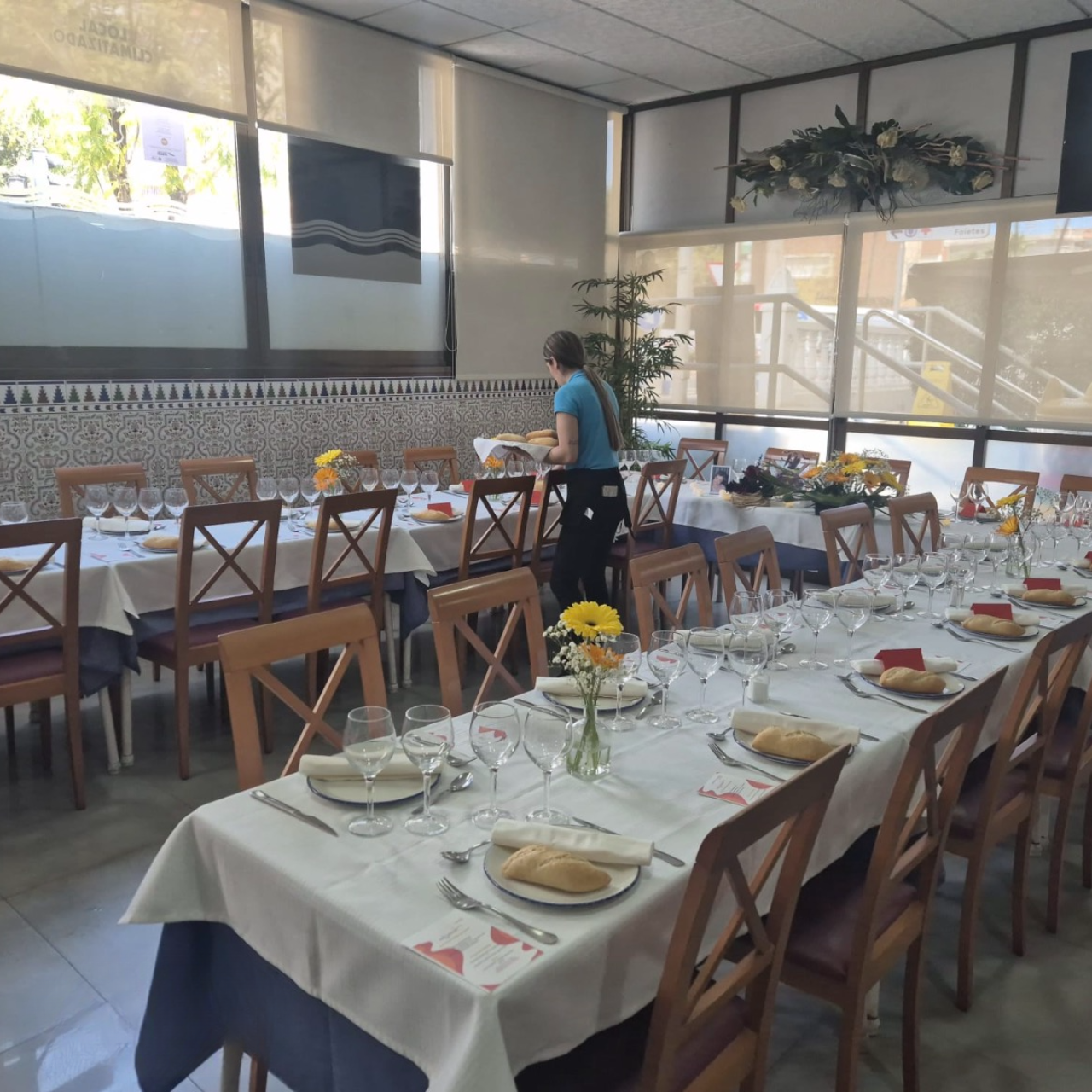 Mesa preparada para eventos en Restaurante Esturión